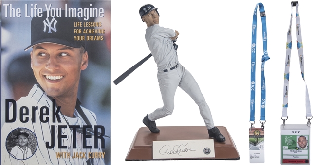 Lot of (4) Derek Jeter Personal & Signed Item Collection (PSA/MLB/Salvino/Celebz)